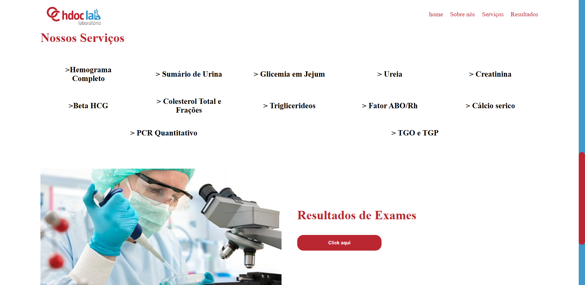resultados de exames